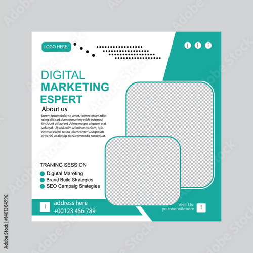 a professional digital marketing training session flyer with a modern design photo