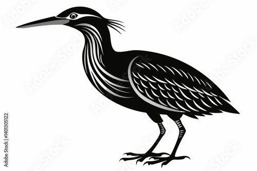 american bittern sihouette black vector