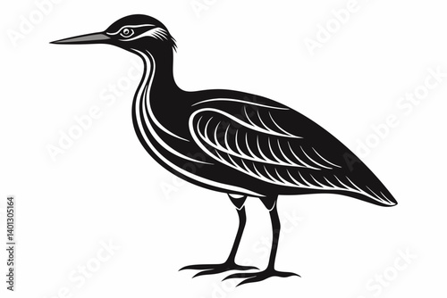 american bittern sihouette black vector