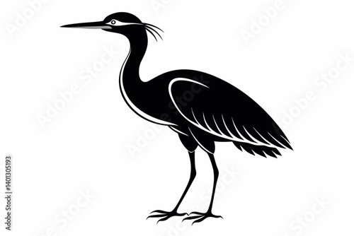 american bittern sihouette black vector
