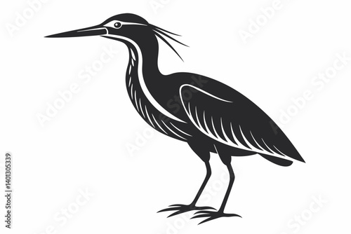 american bittern sihouette black vector