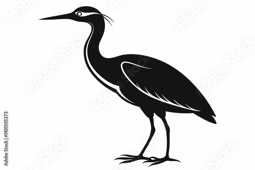 american bittern sihouette black vector