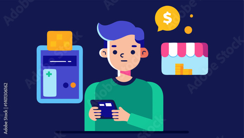 InGame Purchases A gamer making an inapp purchase on a mobile game showcasing the ease of digital payments in the gaming world.