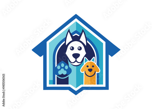 pet care logo, Home health care logo design template