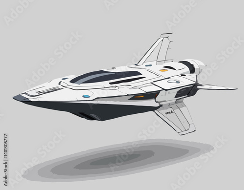 Navette spatiale et fusée réaliste vecteur 3d modèle maquette isolée sur blanc, vaisseau spatial mission spatiale se prépare à lancer