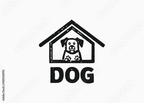 Black Home pets Logo icon. Line Of Pet House Logo Design. Pet House Logo Template.