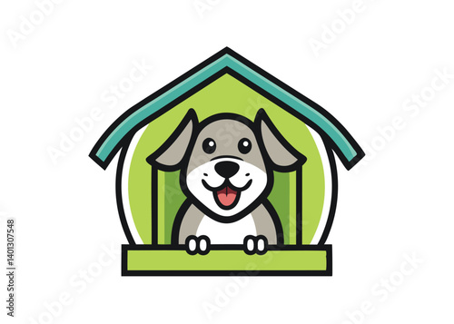 Dog care home logo vector. dog and pets house logo template
