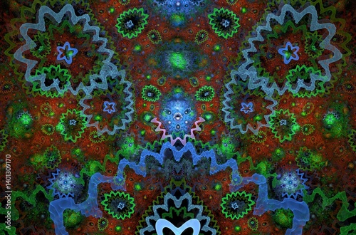 Abstract fractal image on the black background