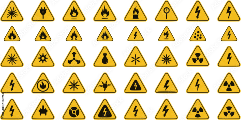 set of Attention sign icon set. Danger warning icon. Yellow triangle warning sign Flat Icon Solid style. Vector illustration.
set of Attention sign icon set. Danger warning icon. Yellow triangle warning sign Flat Icon Solid style. Vector illustration.