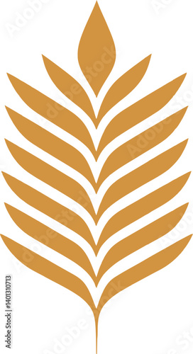 Golden-Brown Stylized Wheat Stalk Illustration Symbolizing Agriculture, Harvest, and Food Production
