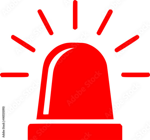 set of Red emergency flashers Siren icon in flat style. Emergency Flashing Siren. security police attention light signal style isolated on white background. vector illustration