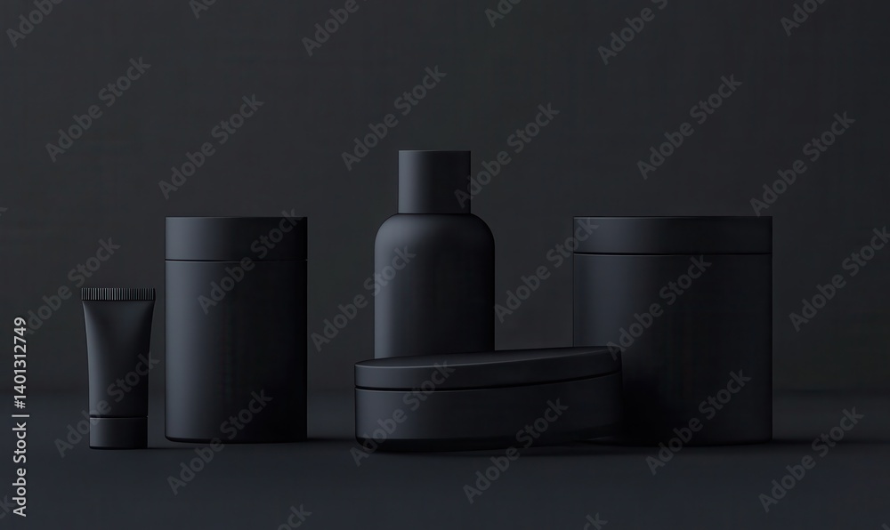 A serene arrangement of various skincare products.