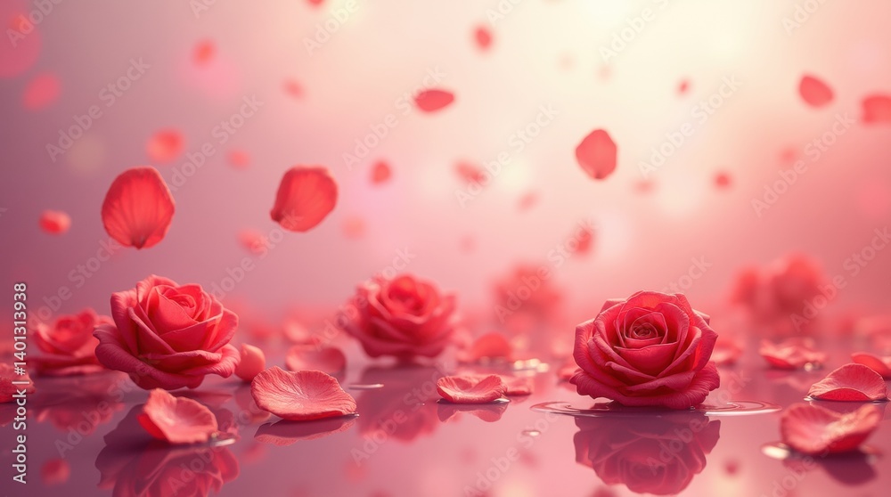 An artistic illustration of rose petals floating in oil, with a dreamy background that enhances the beauty and elegance of the scene. An artistic illustration of rose petals floating in oil, with a dreamy background that enhances the beauty and elegance of the scene.