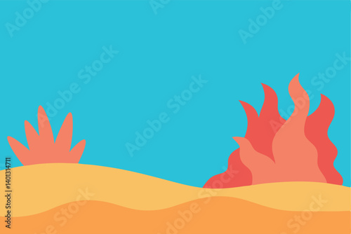 coral reef view from shallow beach water vector