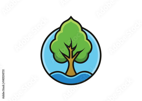 Fresh water leaf logo, water drop with leaf logo design. Creative vector cartoon illustration
