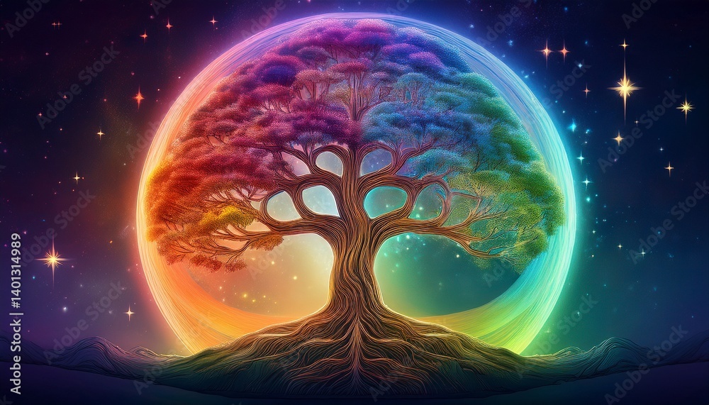 Tree of Life in the shape Illustration Art
