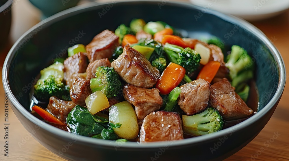 A mouthwatering stir-fry dish featuring tender pork, crisp broccoli, bok choy, and colorful vegetables, tossed in a savory sauce. This healthy and flavorful meal is perfect for a quick and ... A mouthwatering stir-fry dish featuring tender pork, crisp broccoli, bok choy, and colorful vegetables, tossed in a savory sauce. This healthy and flavorful meal is perfect for a quick and ...