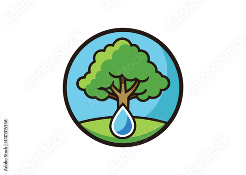 Leaf water drop colorful logo illustration. simple seed and water drop logo design concept