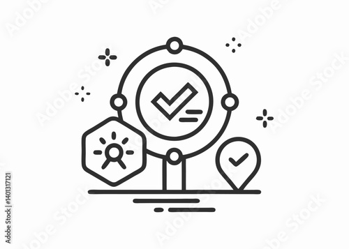 Inclusion line icon. Equity culture sign. Gender diversity symbol. Quality design element.