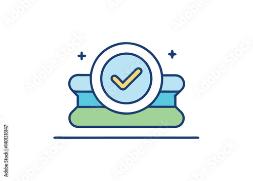 Verified Badge Ribbon seclusion line icon. Equity culture sign. Gender diversity symbol. 