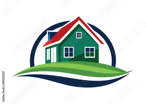 Modern real estate logo, building, roof, construction, real, estate, flat fully editable vector template