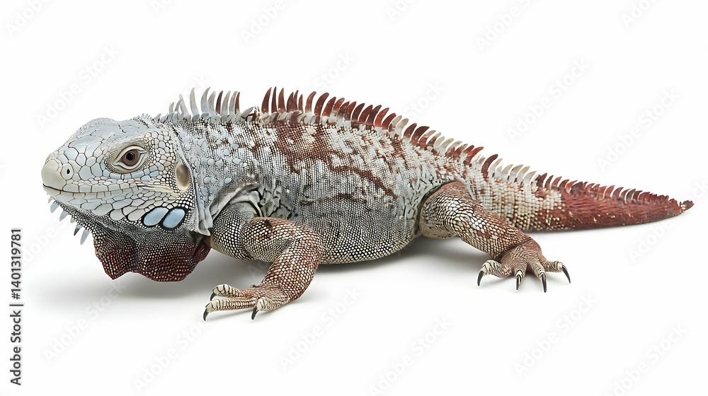 Obraz premium Side View Of A Detailed Pixelized Iguana