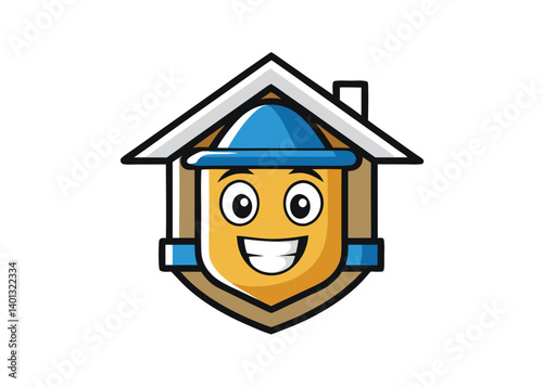 Symbol of home security padlock home logo design