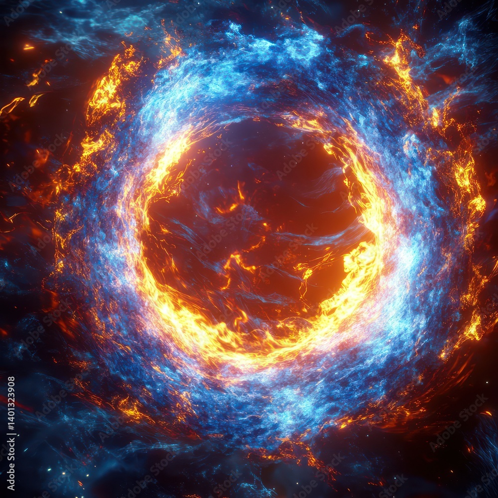 Fototapeta premium Abstract fire ice vortex