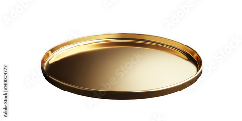 Smooth golden plate with minimalist design and sleek finish for elegance