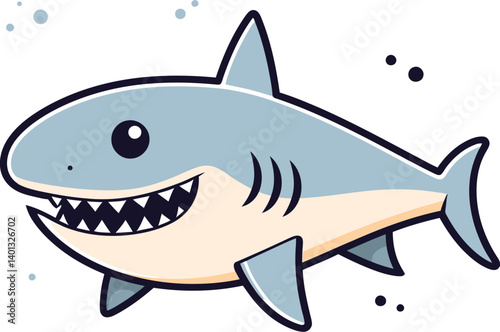 Shark Attack Art Shark with Fin Illustration