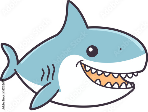 Shark Icon for Sea Adventure Shark with Cartoony Look