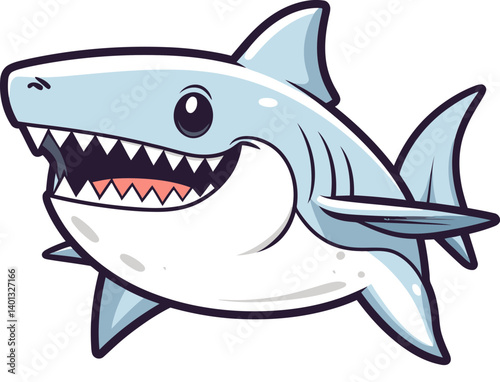 Shark with Teeth in Water Shark with Sunset Background