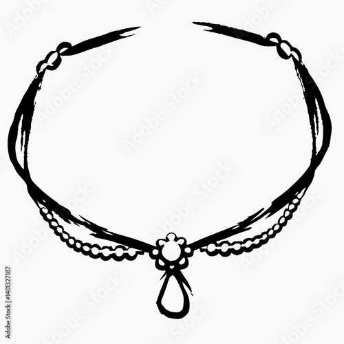 Elegant choker necklace design with decorative pendant  