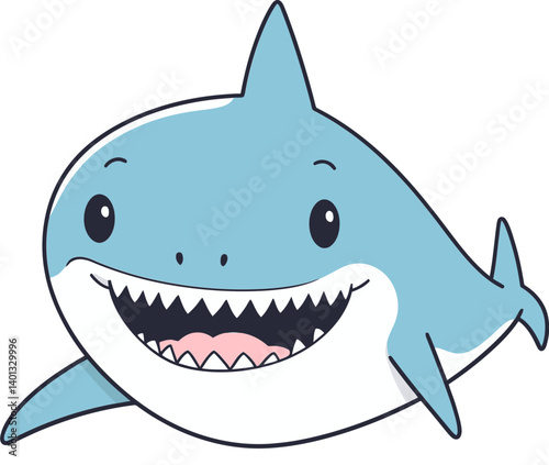 Shark with Full Body Shark in Motion in the Ocean