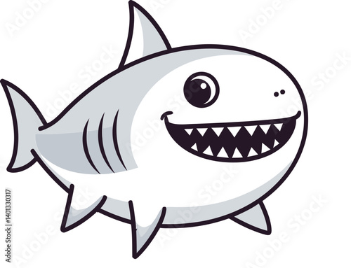 Shark Icon with Wild Appearance Shark with Bold Eye Design