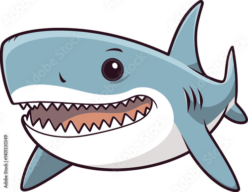 Shark Design for Fishing Logo Shark in Clear Blue Ocean