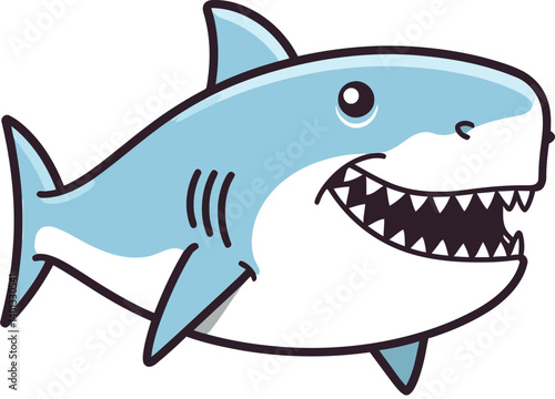 Shark with Shark Teeth Logo Shark for Fishing Theme Vector