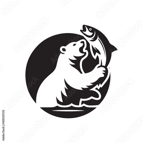  bear fisher vector silhouette logo design