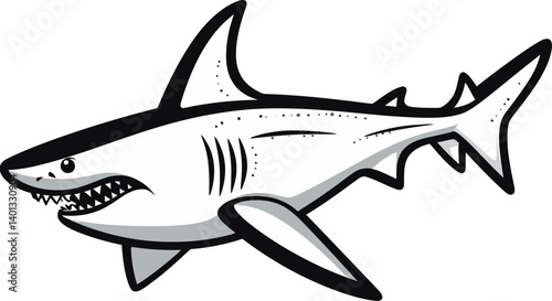 Shark for Summer Themed Designs Shark Icon for Ocean Projects