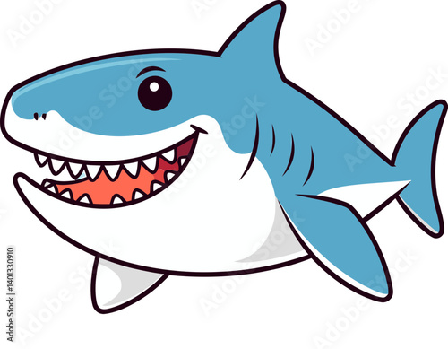 Shark Swimming in Coral Reef Shark with Curved Tail PNG