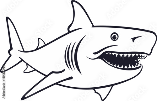 Shark with Powerful Fins Shark for Summer Themed Designs