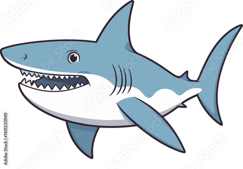 Shark with Big Fins and Teeth Shark in Action for Kids� Designs