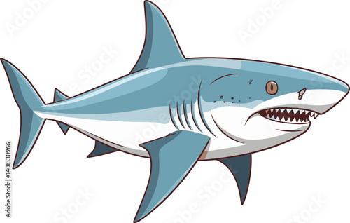 Shark for Environmental Awareness Shark with Teeth Bared for Impact