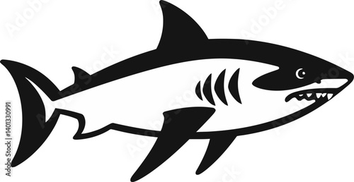 Shark Design for Water Sports Shark Illustration with Sharp Eyes