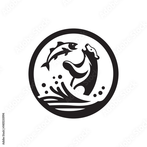  bear fisher vector silhouette logo design