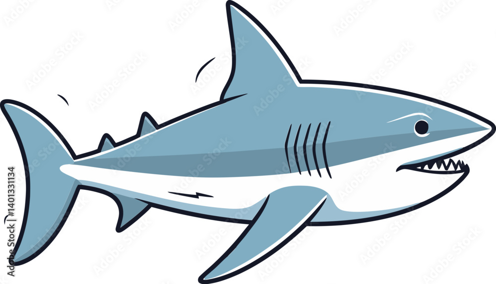 Fototapeta premium Shark with Strong Movement Shark for Wild Ocean Adventures