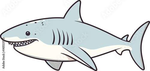 Shark with Detailed Teeth Design Shark Illustration for Ocean Protection