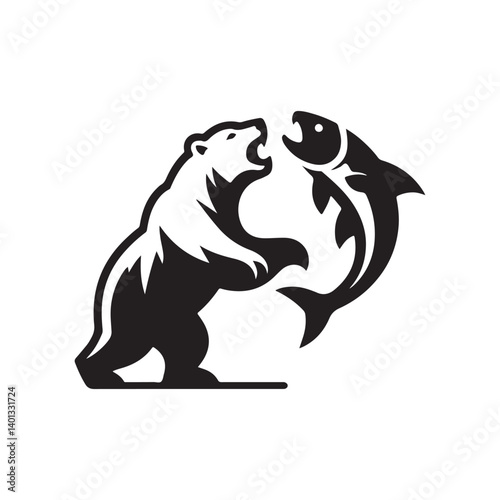  bear fisher vector silhouette logo design