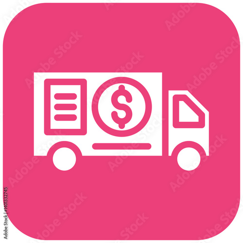 Cash Transfer Vehicle Vector Icon