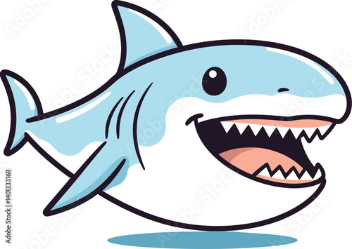 Shark Swimming in Coral Reef Shark with Eye-Catching Fins